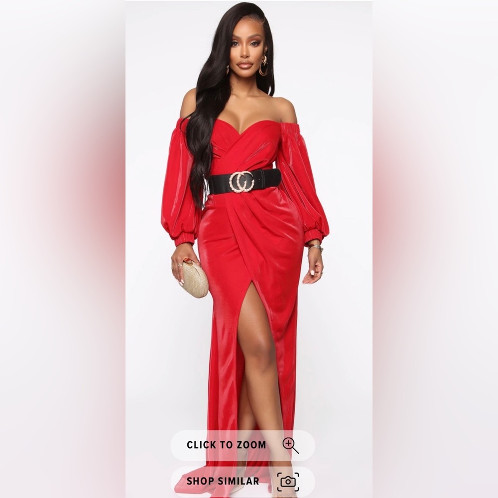 Sexy off the shoulder red dress